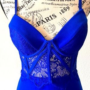 Royal Blue Lace Bustier Dress